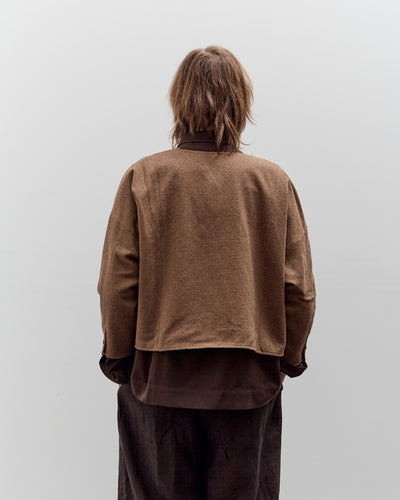 Aviva Jifei Xue Collarless Reversible Blouson, Brown Argyle
