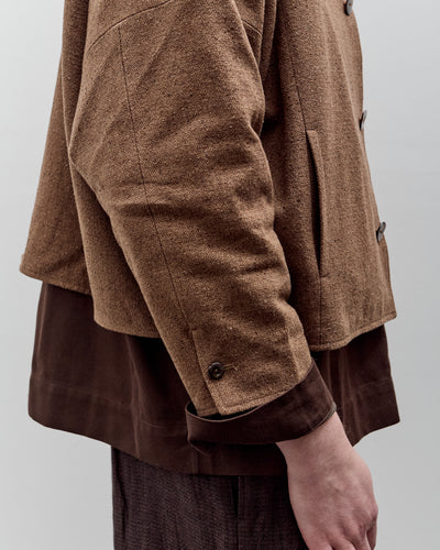 Aviva Jifei Xue Collarless Reversible Blouson, Brown Argyle