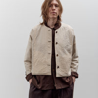 Aviva Jifei Xue Collarless Reversible Blouson, Brown Argyle