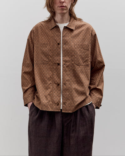 Aviva Jifei Xue Boxy Shirt, Brown Argyle