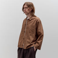 Aviva Jifei Xue Boxy Shirt, Brown Argyle