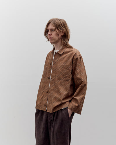 Aviva Jifei Xue Boxy Shirt, Brown Argyle