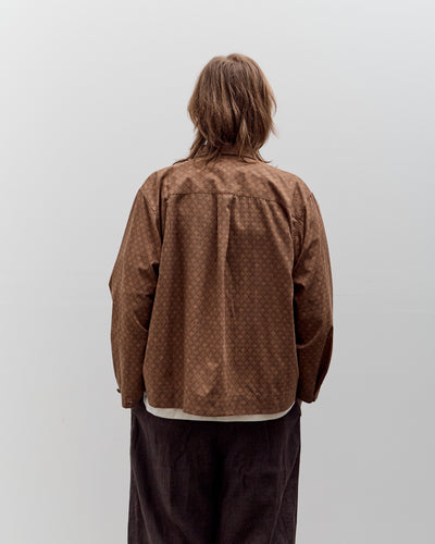 Aviva Jifei Xue Boxy Shirt, Brown Argyle