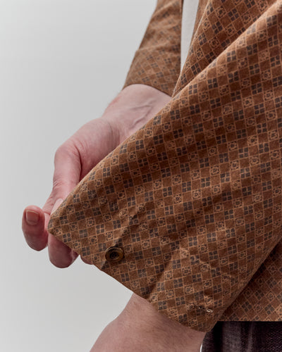 Aviva Jifei Xue Boxy Shirt, Brown Argyle