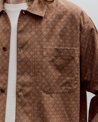 Aviva Jifei Xue Boxy Shirt, Brown Argyle