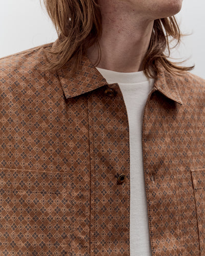 Aviva Jifei Xue Boxy Shirt, Brown Argyle