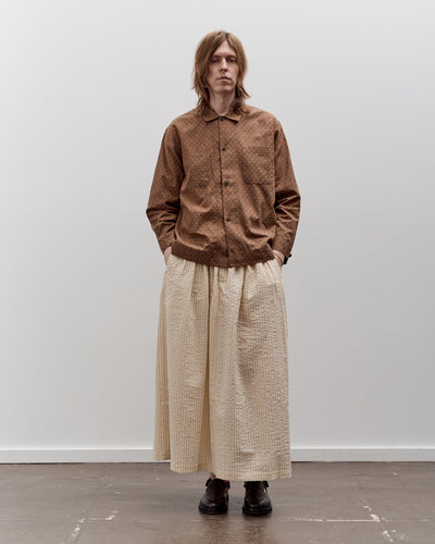 Aviva Jifei Xue Hakama Skirt, Natural / Brown Striped