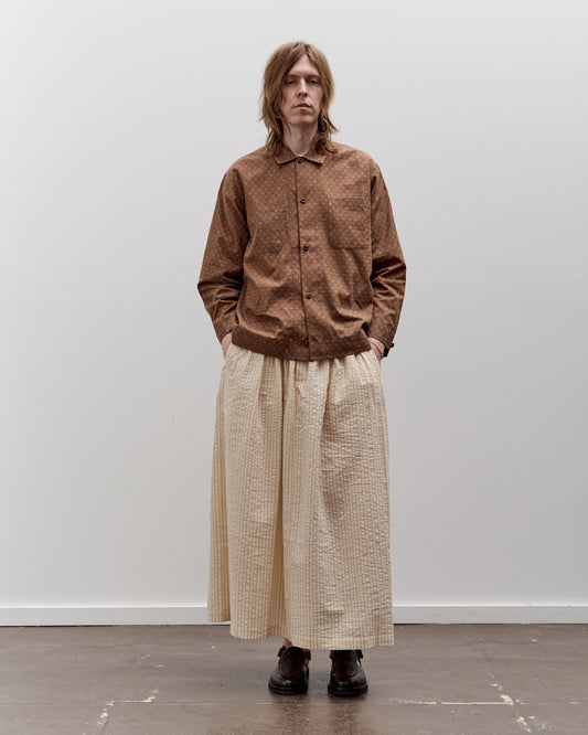 Aviva Jifei Xue Hakama Skirt, Natural / Brown Striped
