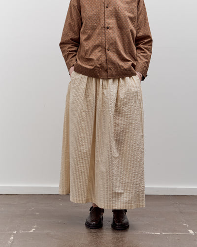 Aviva Jifei Xue Hakama Skirt, Natural / Brown Striped