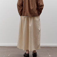 Aviva Jifei Xue Hakama Skirt, Natural / Brown Striped