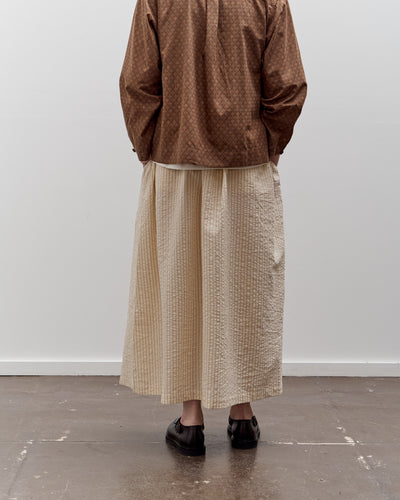 Aviva Jifei Xue Hakama Skirt, Natural / Brown Striped