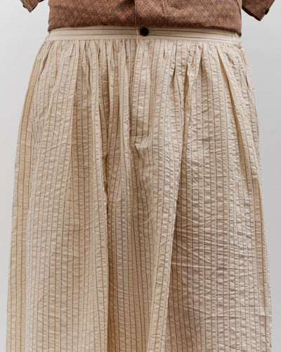 Aviva Jifei Xue Hakama Skirt, Natural / Brown Striped