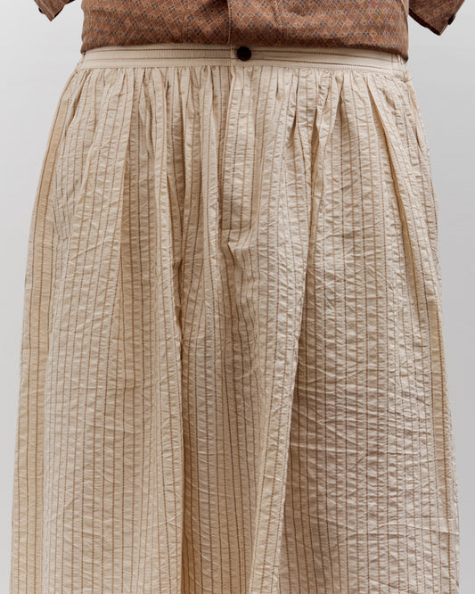 Aviva Jifei Xue Hakama Skirt, Natural / Brown Striped