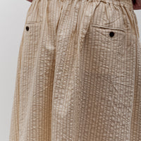 Aviva Jifei Xue Hakama Skirt, Natural / Brown Striped