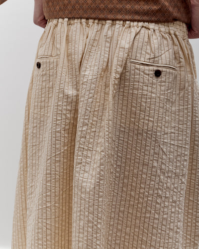 Aviva Jifei Xue Hakama Skirt, Natural / Brown Striped