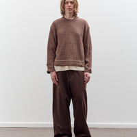 Aviva Jifei Xue  Contrast Crewneck, Brown Mix