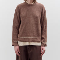 Aviva Jifei Xue  Contrast Crewneck, Brown Mix