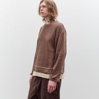 Aviva Jifei Xue  Contrast Crewneck, Brown Mix