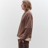 Aviva Jifei Xue  Contrast Crewneck, Brown Mix