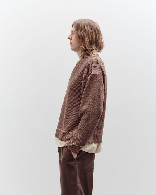 Aviva Jifei Xue  Contrast Crewneck, Brown Mix