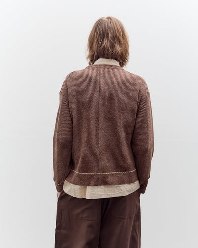 Aviva Jifei Xue  Contrast Crewneck, Brown Mix