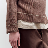 Aviva Jifei Xue  Contrast Crewneck, Brown Mix