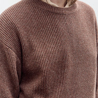Aviva Jifei Xue  Contrast Crewneck, Brown Mix