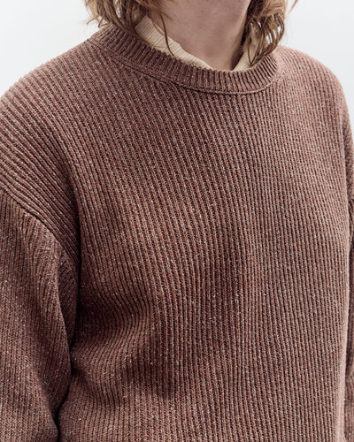 Aviva Jifei Xue  Contrast Crewneck, Brown Mix