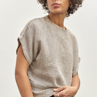 Black Crane Basic Crew Top, Ash