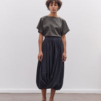 Black Crane Greek Column Skirt, Sumi Black