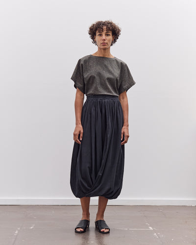 Black Crane Greek Column Skirt, Sumi Black