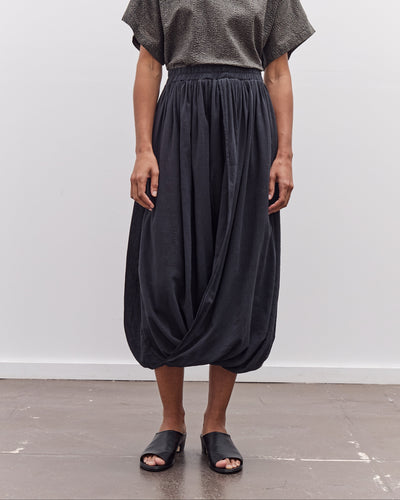 Black Crane Greek Column Skirt, Sumi Black