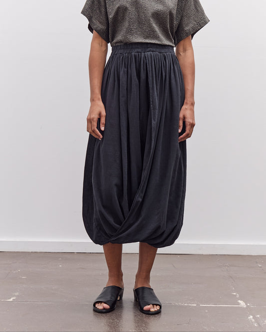 Black Crane Greek Column Skirt, Sumi Black