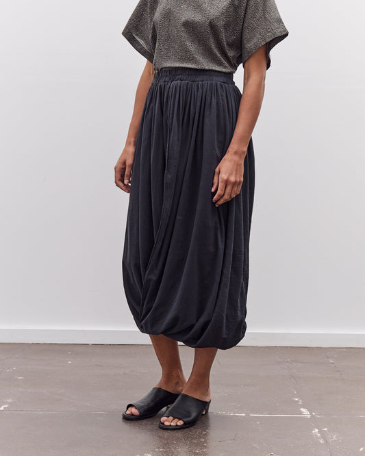 Black Crane Greek Column Skirt, Sumi Black