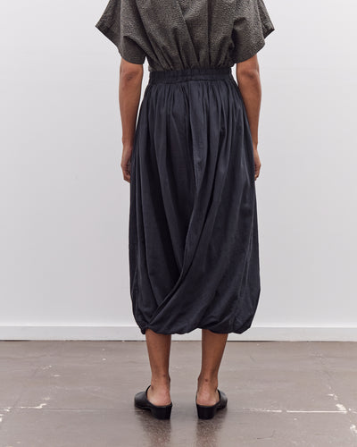 Black Crane Greek Column Skirt, Sumi Black