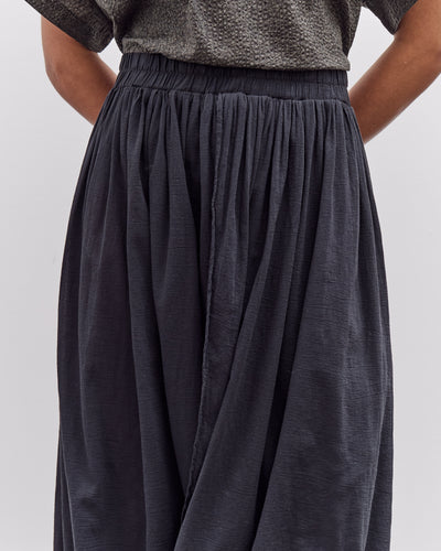 Black Crane Greek Column Skirt, Sumi Black