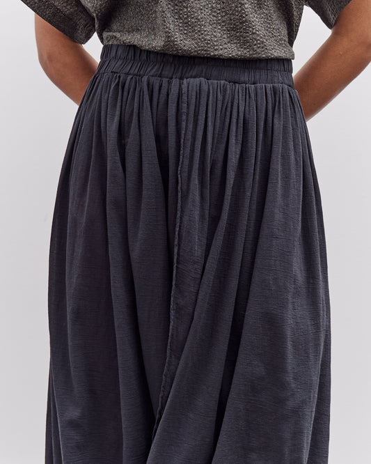 Black Crane Greek Column Skirt, Sumi Black