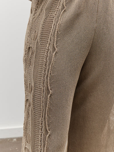 Black Crane Cable Knit Pants, Taupe