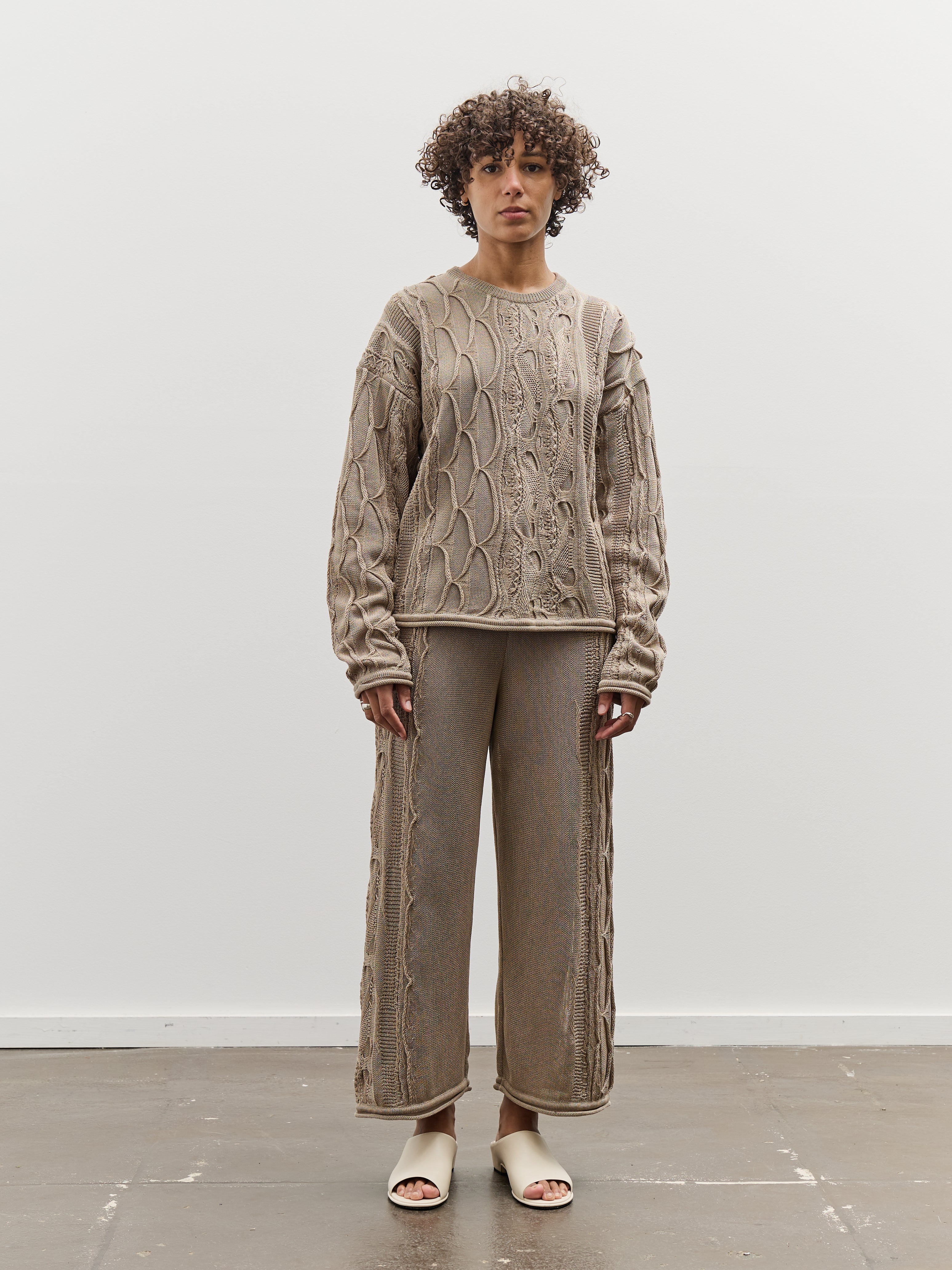 Black Crane Cable Summer Knit Top, Taupe – Glasswing