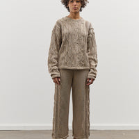 Black Crane Cable Summer Knit Top, Taupe