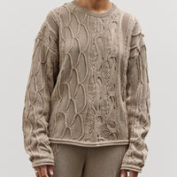 Black Crane Cable Summer Knit Top, Taupe