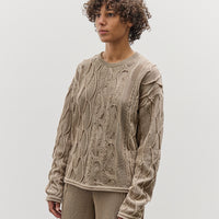 Black Crane Cable Summer Knit Top, Taupe