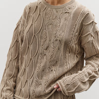 Black Crane Cable Summer Knit Top, Taupe