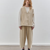 Black Crane Corduroy Vest, Ivory