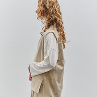 Black Crane Corduroy Vest, Ivory