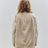 Black Crane Corduroy Vest, Ivory