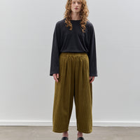Black Crane Corduroy Wide Pants, Dark Olive
