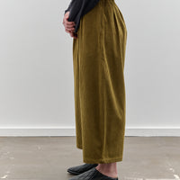 Black Crane Corduroy Wide Pants, Dark Olive