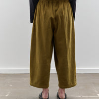 Black Crane Corduroy Wide Pants, Dark Olive