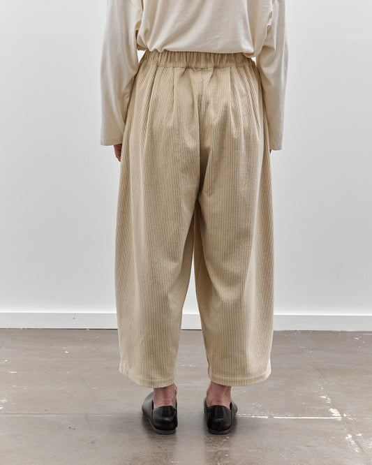 Black Crane Corduroy Wide Pants, Ivory